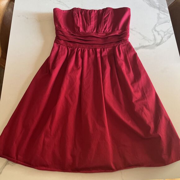 Davids Bridal Women's Red Sweetheart Neck Strapless Bridesmaid Cocktail Dress 8 - Picture 1 of 11